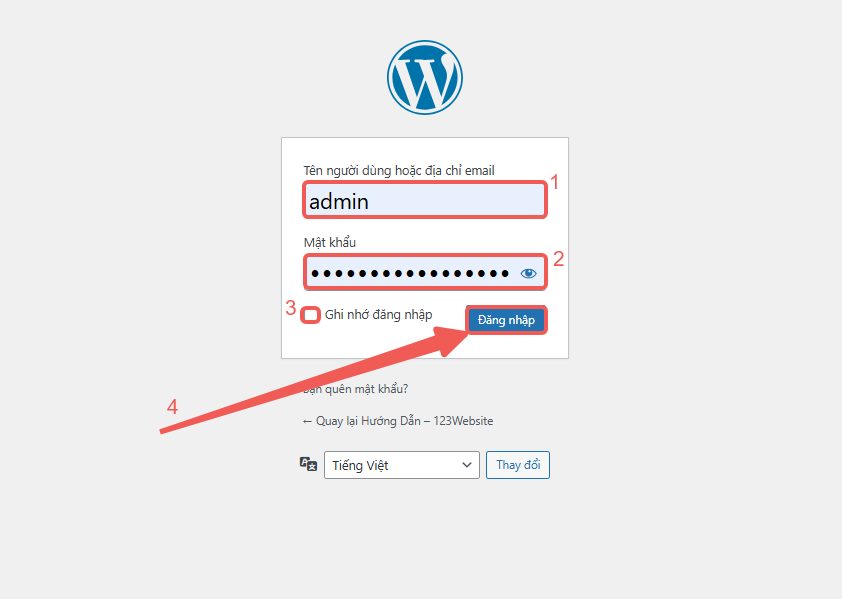 Nhập thông tin đăng nhập